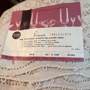Sears Ecru Lace Dining Tablecloth